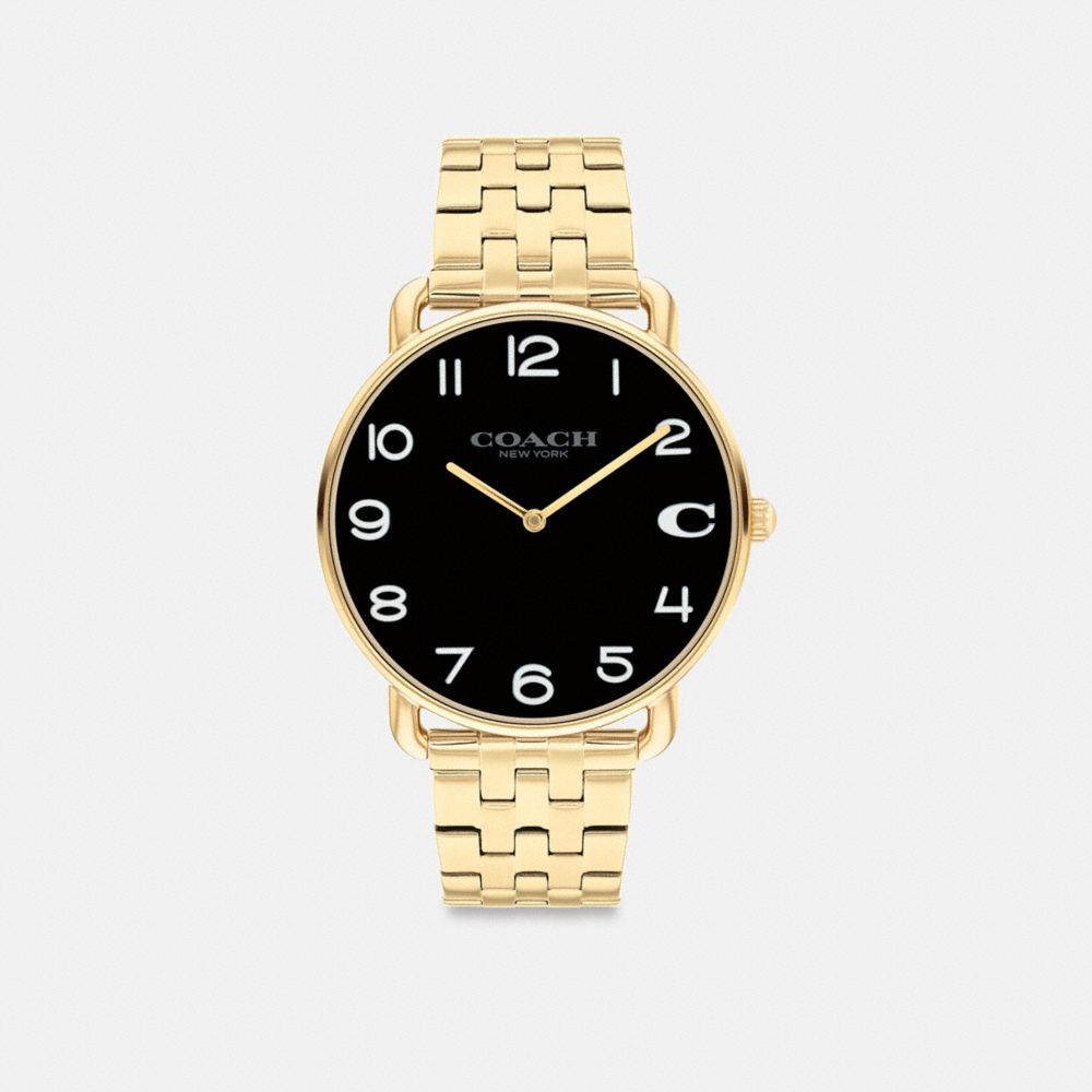 COACH®,ELLIOT WATCH, 41MM,Gold,Front View