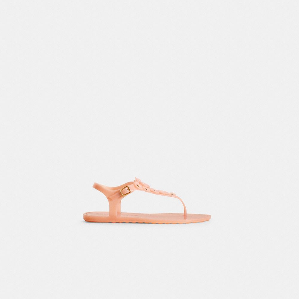 Coach rivet tea rose slide sandal hot sale