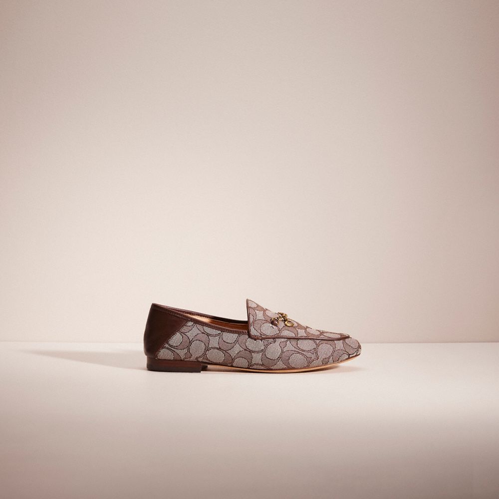 COACH®,RESTORED HANNA LOAFER IN SIGNATURE JACQUARD,Signature Jacquard,Oak/Maple,Front View