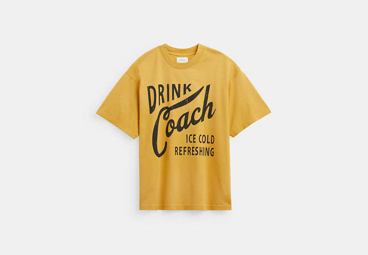 COACH®,AMERICANA T-SHIRT,Yellow,Front View image number 0