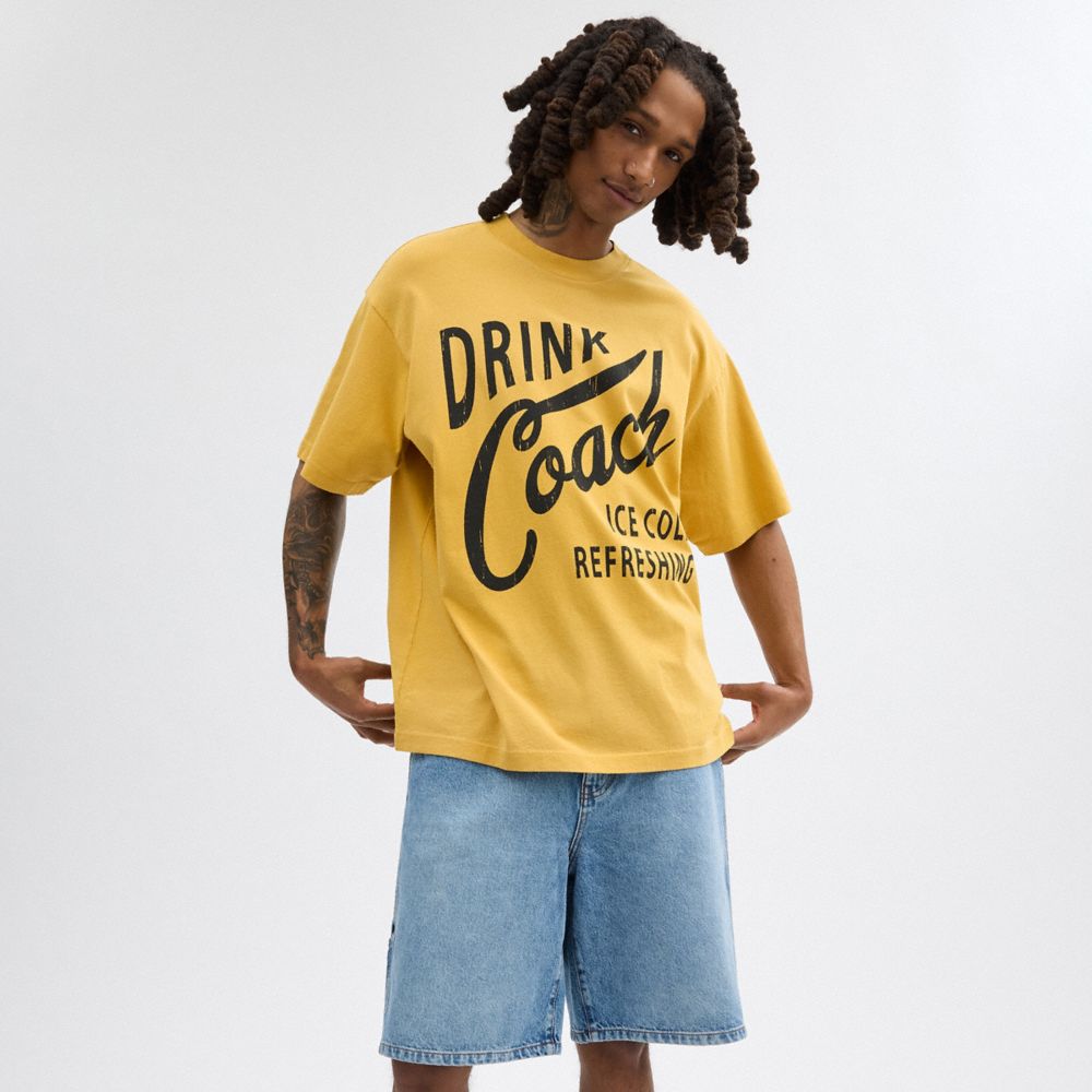 COACH®,AMERICANA T-SHIRT,Yellow,Scale View