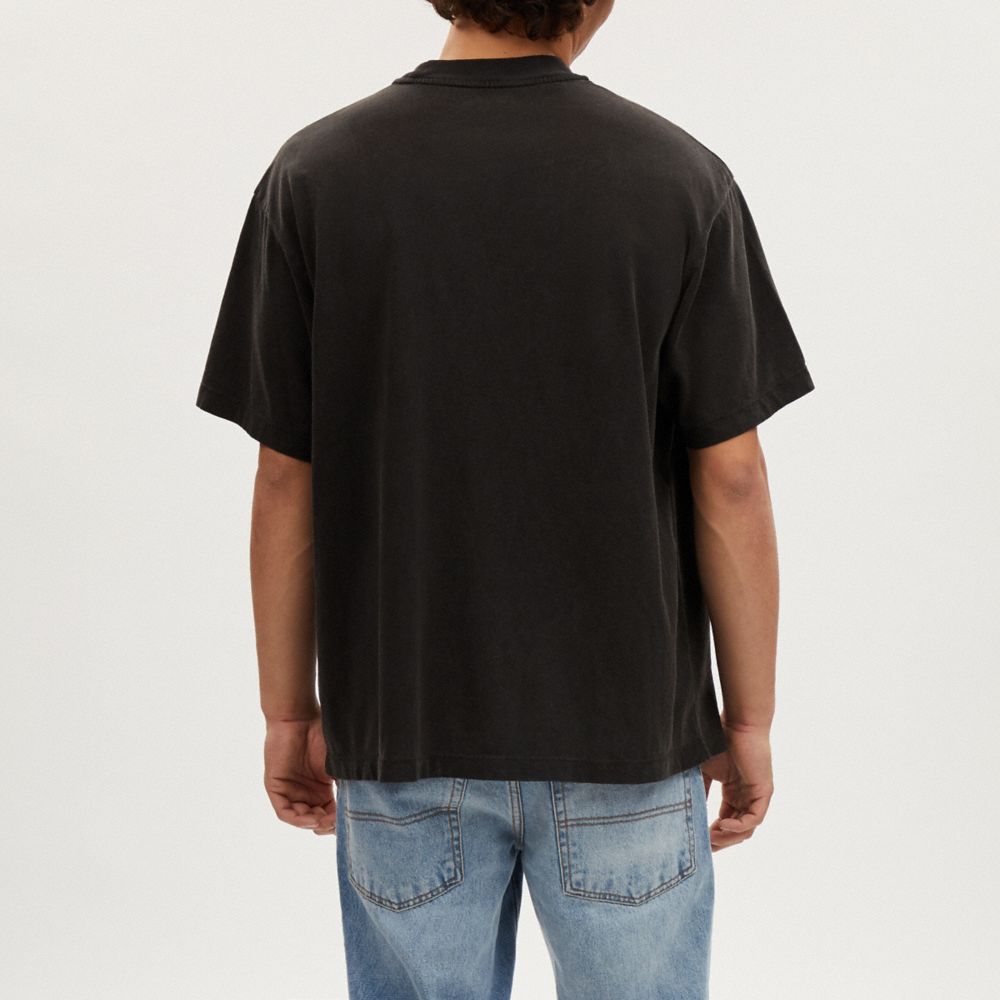 COACH®,WHALE T-SHIRT IN ORGANIC COTTON,Washed Out Black,Scale View