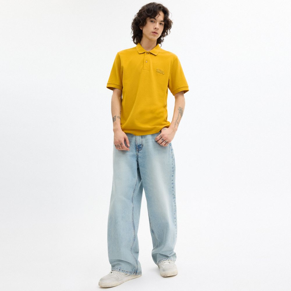 COACH®,Horse And Carriage Classic Polo In Organic Cotton,Organic Cotton,Polo Shirt,Embroidered,Logo,Eco-Friendly,Breathabl...,,Scale View