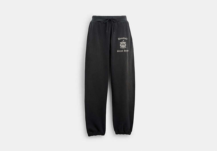 COACH®,VINTAGE PULL ON JOGGERS,Black,Front View