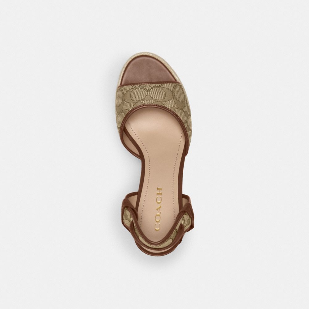 COACH®,ESPADRILLE PATRICIA EN JACQUARD SIGNATURE,Kaki/Brun sombre,Inside View,Top View