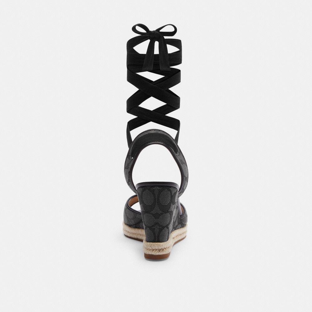 COACH®,ESPADRILLE PATRICIA EN JACQUARD SIGNATURE,Noir/Fumée/Charbon,Alternate View