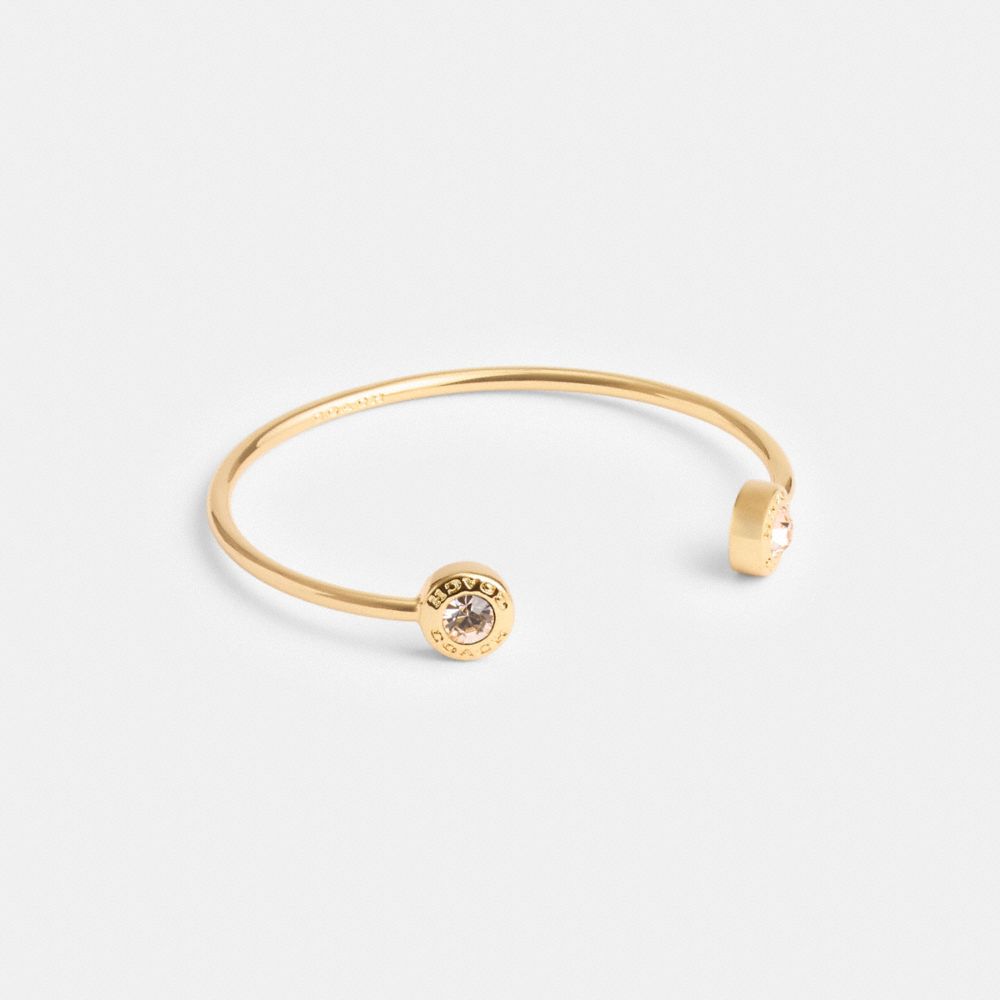 COACH®,OPEN CIRCLE CUFF,Gold,Front View