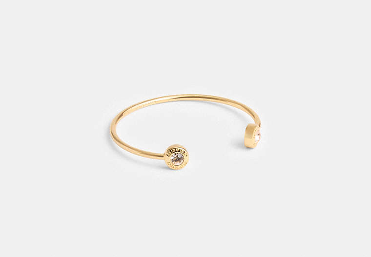 COACH®,OPEN CIRCLE CUFF,Metal,Gold,Front View