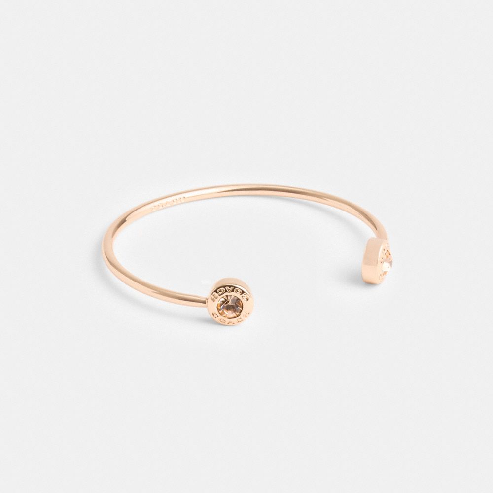 COACH®,OPEN CIRCLE CUFF,Metal,Rose Gold,Front View