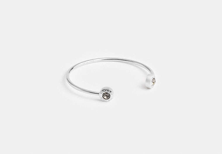 COACH®,OPEN CIRCLE CUFF,Metal,Silver,Front View image number 0