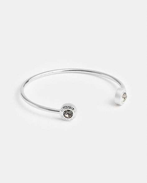COACH®,OPEN CIRCLE CUFF,Metal,Silver,Front View