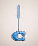 COACH®,REMADE PUFFY SIGNATURE BAG CHARM,School Spirit,Blue Multi,Front View
