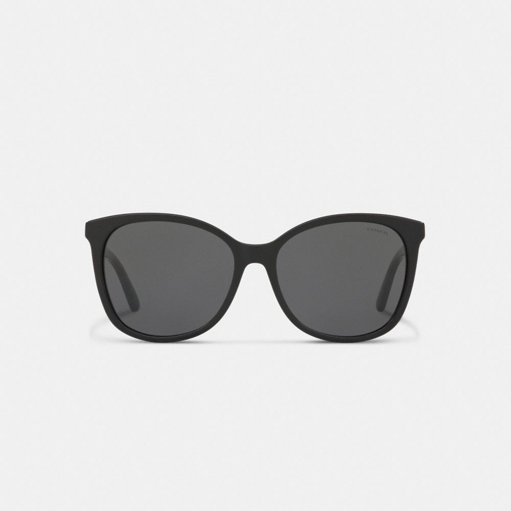 COACH®,SIGNATURE WORKMARK SQUARE SUNGLASSES,Black,Inside View,Top View