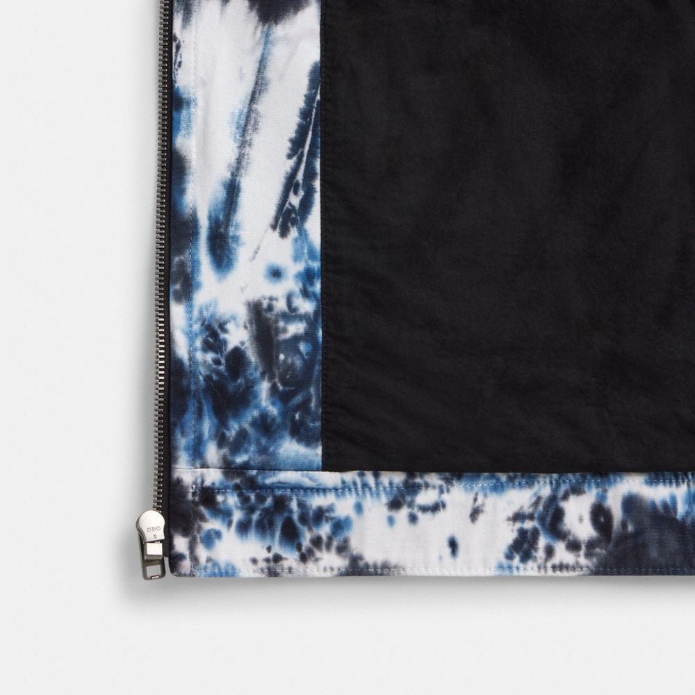 COACH®,TIE-DYE LIGHTWEIGHT JACKET IN REGENERATIVE COTTON,Organic Cotton,Navy,Inside View,Top View