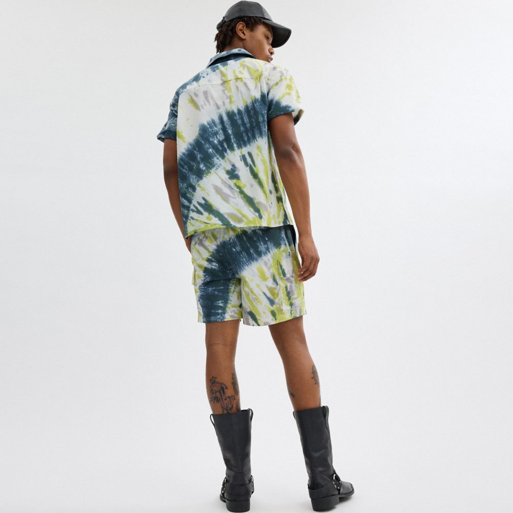 COACH®,TIE-DYE SHIRT IN ORGANIC COTTON,Organic Cotton,Yellow,Scale View