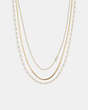 COACH®,DELICATE LAYERED CHAIN NECKLACE,Metal,Gold,Front View