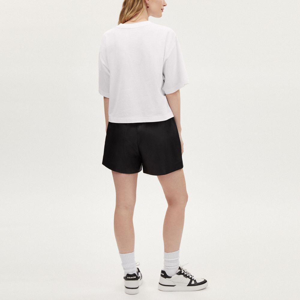 COACH®,NEW YORK CROPPED T-SHIRT IN ORGANIC COTTON,White,Scale View
