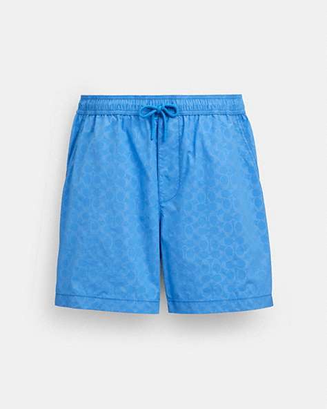 COACH®,MONOCHROME SHORTS IN RECYCLED NYLON,Blue,Front View