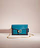 COACH®,RESTORED TABBY CHAIN CLUTCH,Brass/Blue,Front View