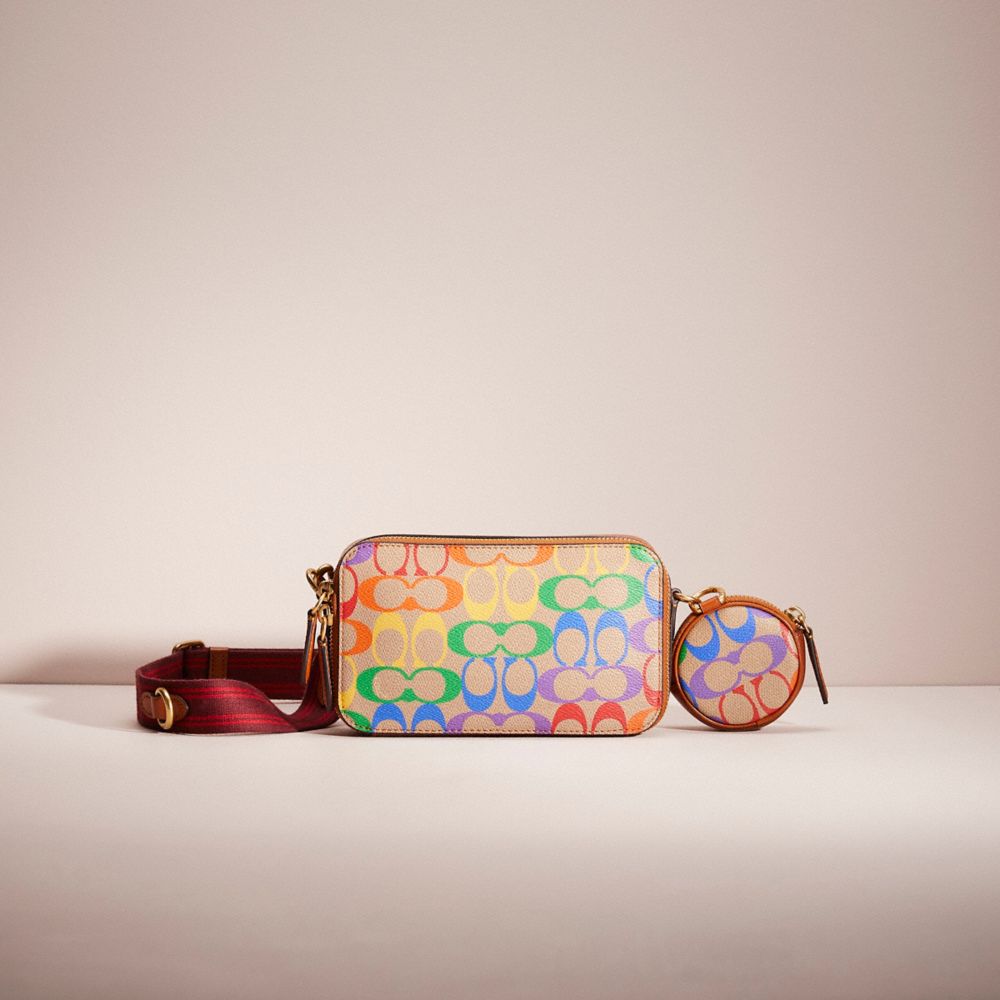 Restored Charter Slim Crossbody In Rainbow Signature Canvas