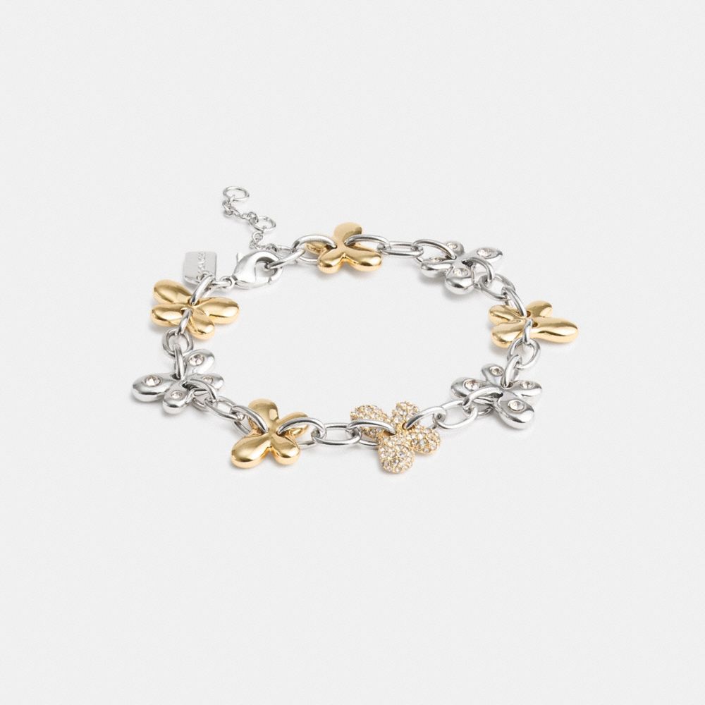 Shop Coach Outlet Pavé Butterfly Chain Bracelet In Yellow