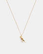 COACH®,SKELETAL REXY PENDANT NECKLACE,Gold/Multi,Front View