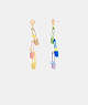COACH®,SAFETY PIN CHARM DROP EARRINGS,Gold/Multi,Front View