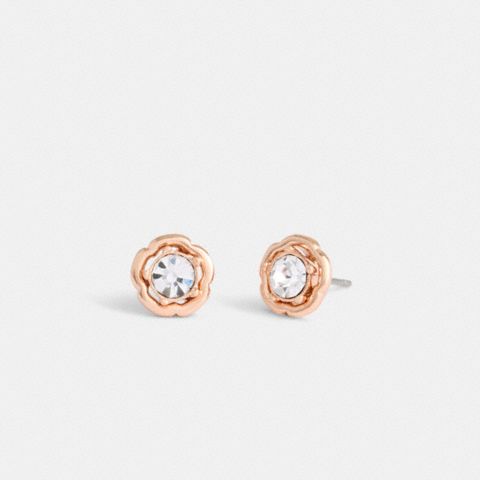 Coach Halo Tea Rose Stud Earrings