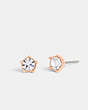 COACH®,HALO TEA ROSE STUD EARRINGS,Brass,Rose Gold,Inside View,Top View