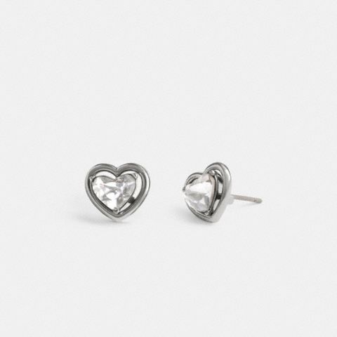 Coach Halo Heart Stud Earrings