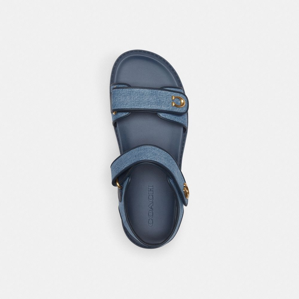 COACH®,BRYNN SANDAL,Denim,Indigo Denim,Inside View,Top View