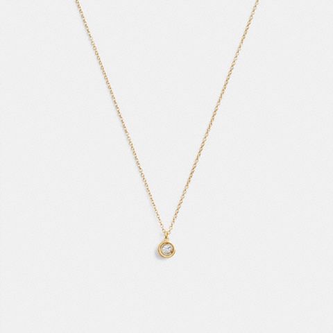 Coach Halo Round Pendant Necklace