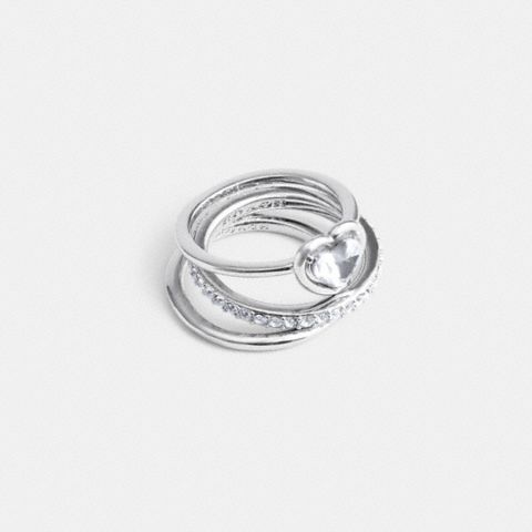Coach Halo Heart Ring Set