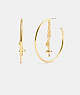 COACH®,GARDEN CHARMS HOOP EARRINGS,Gold,Front View