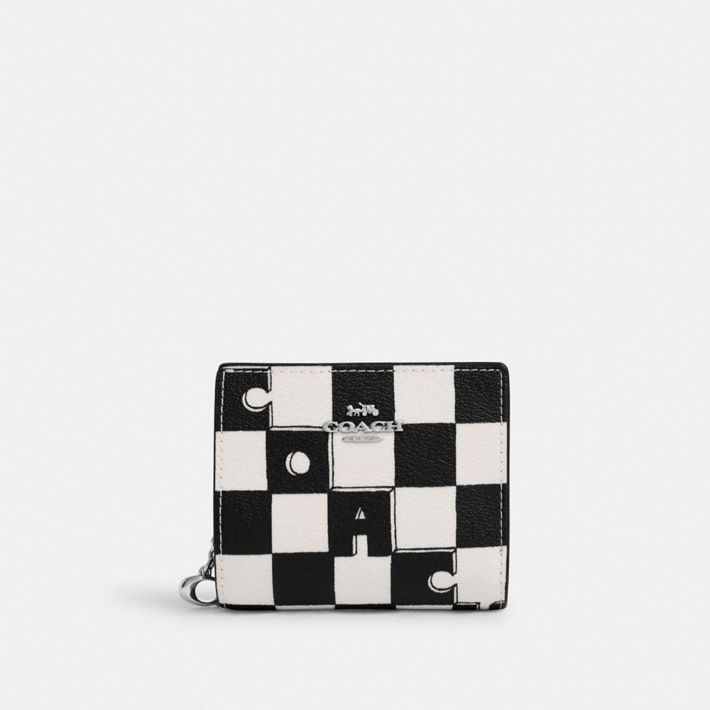 Coach black and white wallet sale