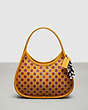 COACH®,Ergo Bag in Mini Checkerboard Upcrafted Leather,Upcrafted Leather™,Small,Checkerboard,Buttercup/Rust,Front View