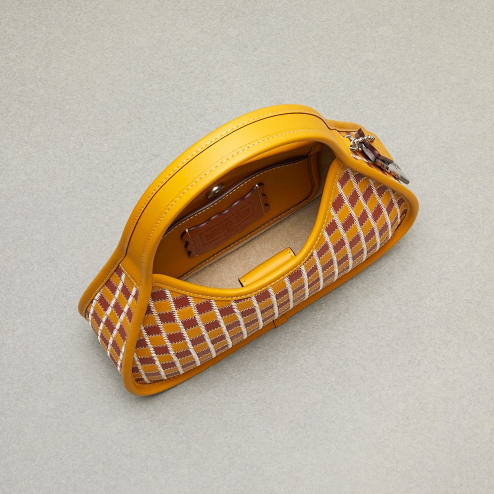 COACH®,Ergo Bag In Checkerboard Upcrafted Leather,Multi Color,Inside View,Top View