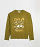 COACH®,Long Sleeve T-Shirt in 97% Recycled Cotton: Flower Pot,New Item1,Olive Green Multi,Front View