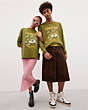 COACH®,Long Sleeve T-Shirt in 97% Recycled Cotton: Flower Pot,New Item1,Olive Green Multi,Scale View