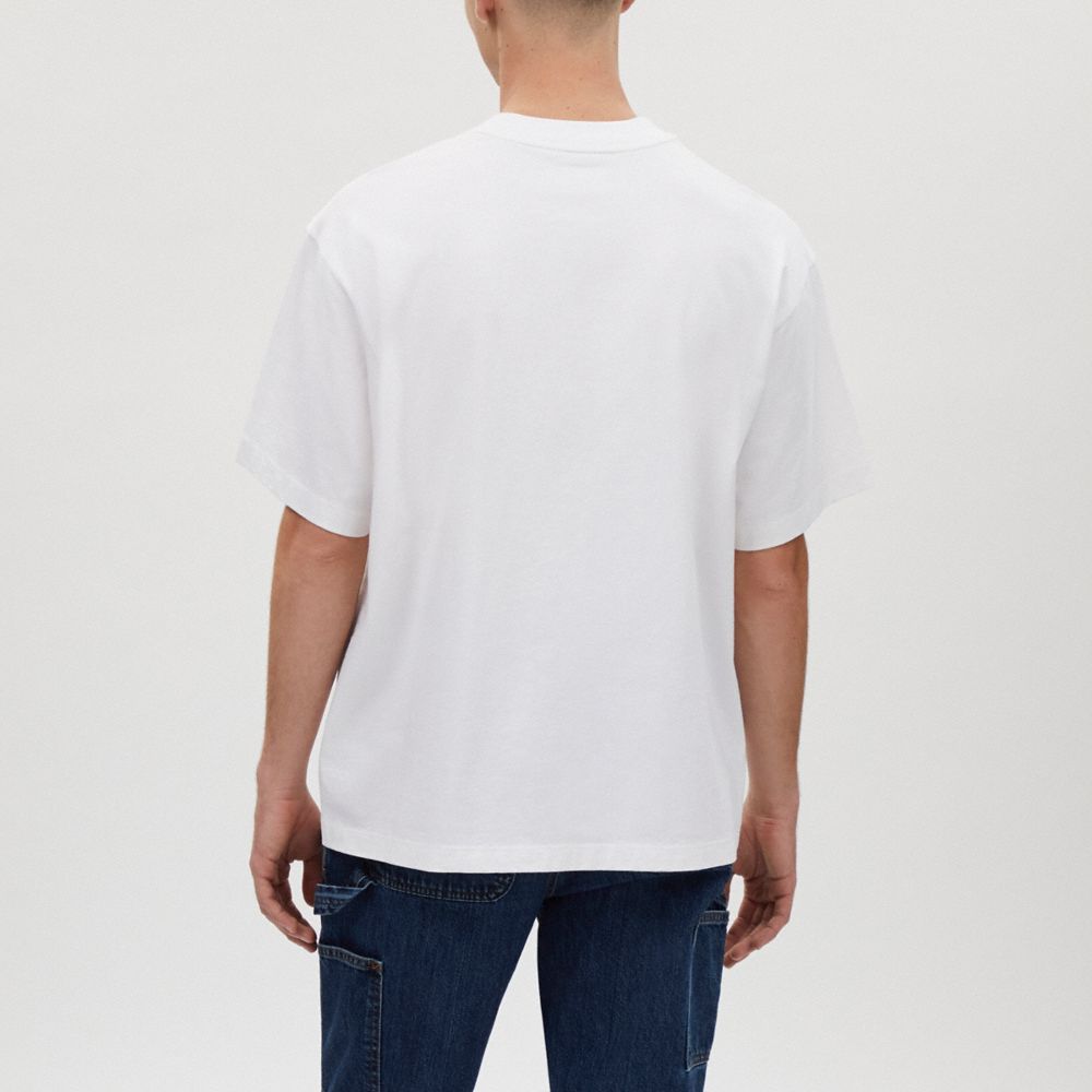 COACH®,NEW YORK T-SHIRT IN ORGANIC COTTON,Vintage Ivory,Scale View