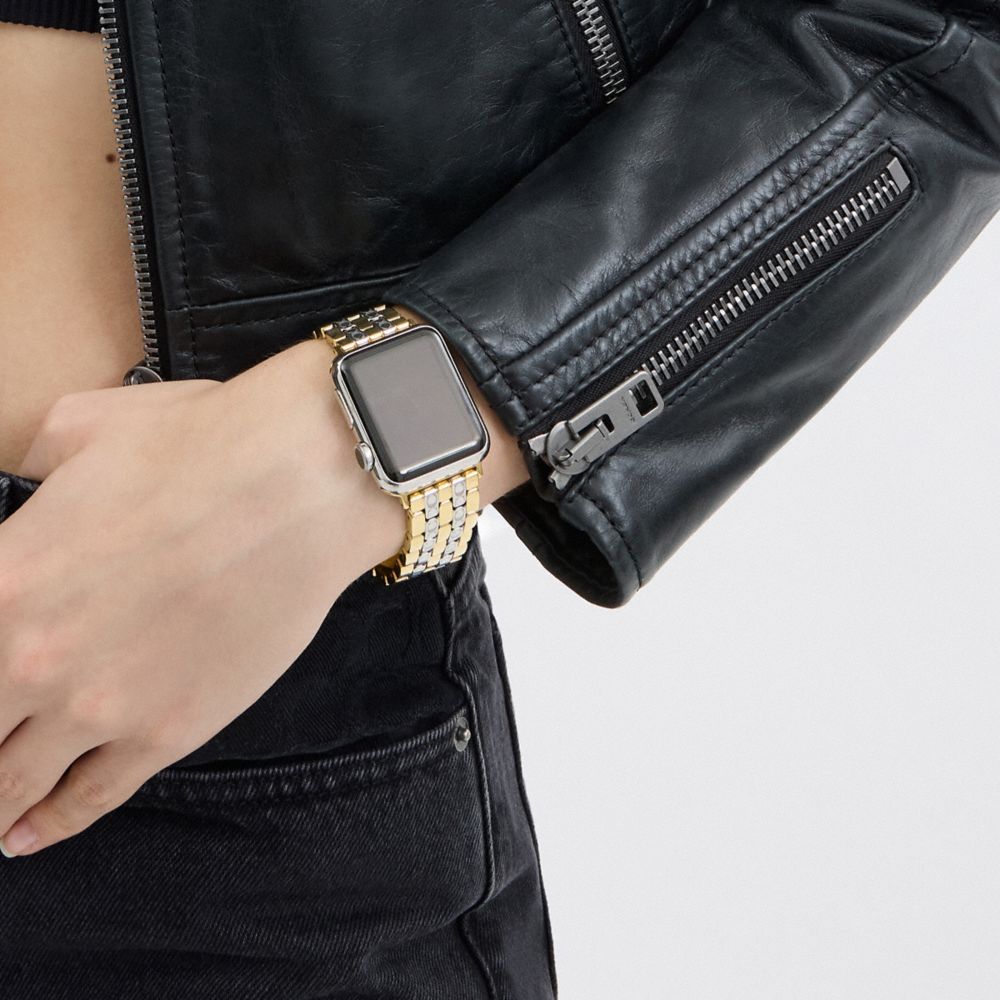 Coach Apple Watch® Strap, 38mm, 40mm And 41mm In Two Tone