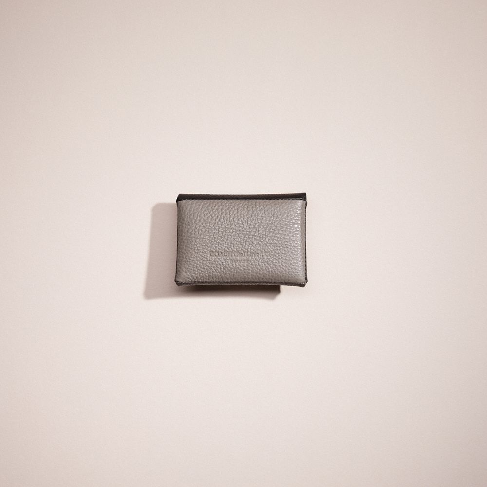 COACH®,Remade Colorblock Small Pouch,Coin,Embossed,Logo,Casual,Black,Back View