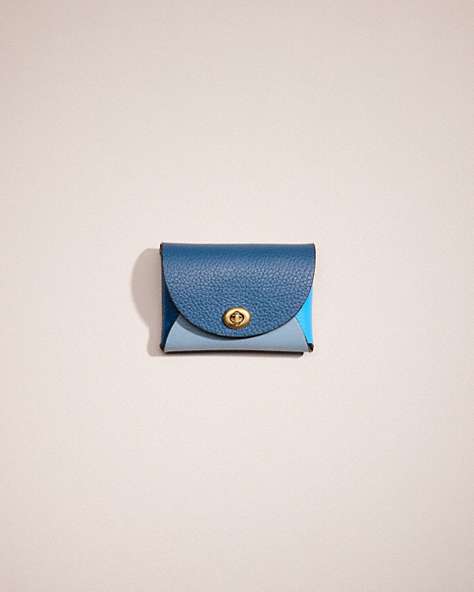 COACH®,REMADE COLORBLOCK SMALL POUCH,Blue Multi,Front View