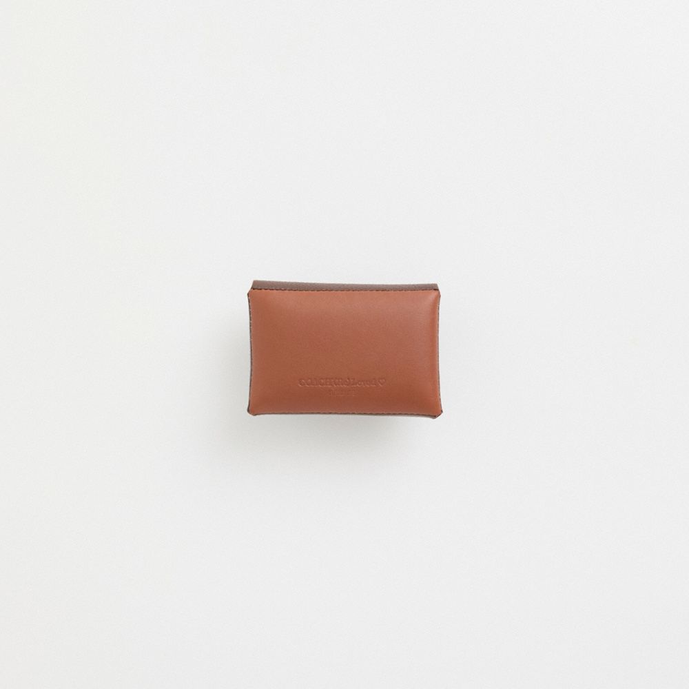 COACH®,Remade Colorblock Small Pouch,Coin,Logo,Embossed,Casual,Brown,Back View
