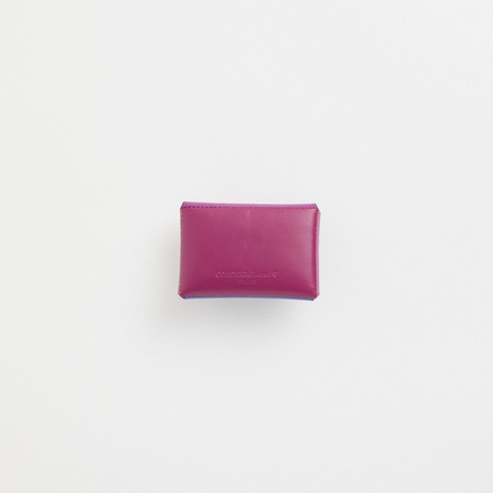 COACH®,Remade Colorblock Small Pouch,Coin,Logo,Embossed,Casual,Purple,Back View