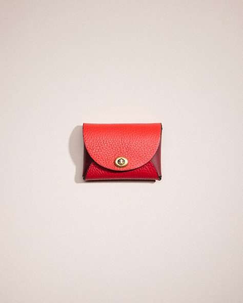 COACH®,REMADE COLORBLOCK SMALL POUCH,Red Multi,Front View