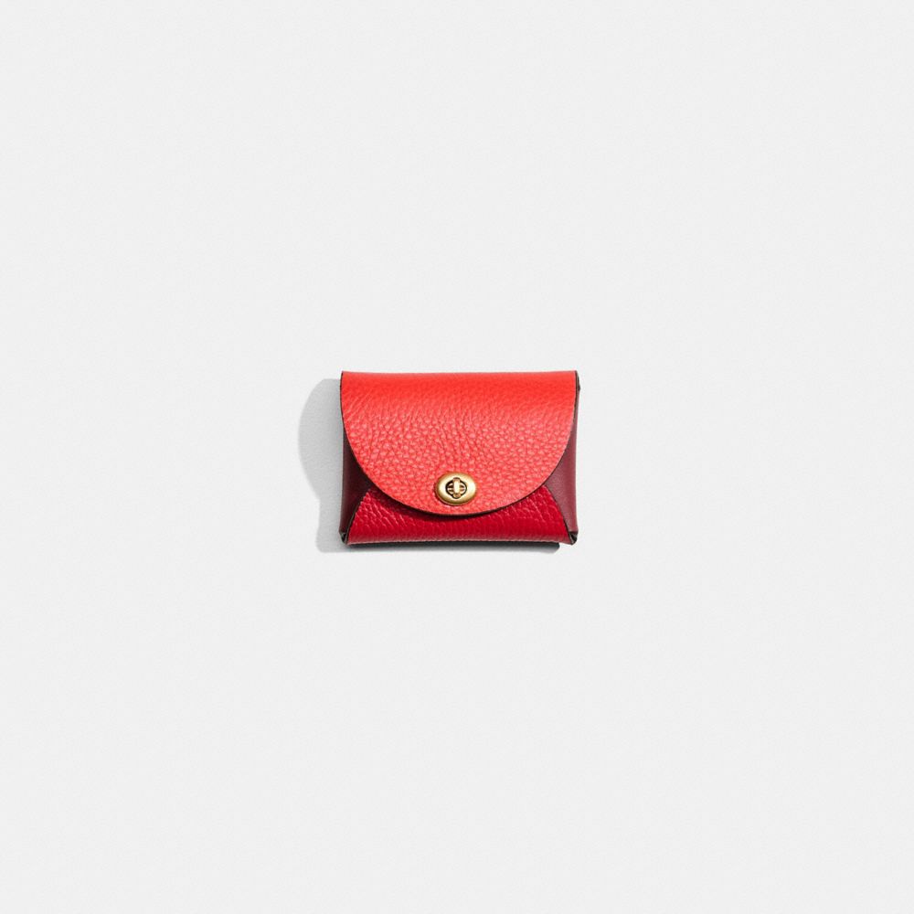 Coach Remade Colorblock Small Pouch In Red Multi