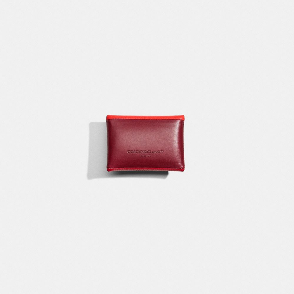 Coach Remade Colorblock Small Pouch In Red Multi