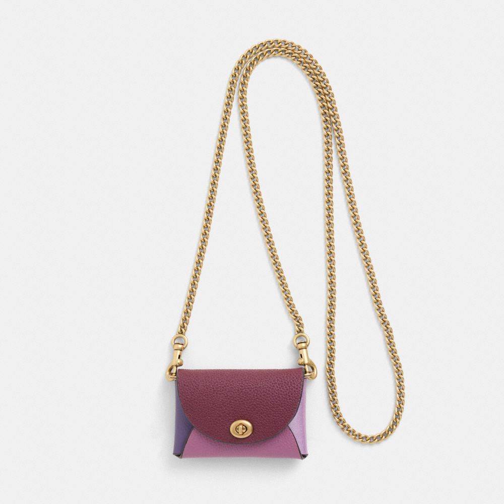 Coach Remade Small Colorblock Pouch Crossbody In Purple Multi