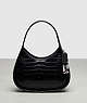 COACH®,Ergo Bag In Croc-Embossed Coachtopia Leather,Small,Croc-Embossed,Black,Front View